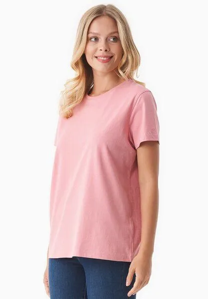 ORGANICATION ORGANICATION Damen Basic T-Shirt aus Bio-Baumwolle, Flamingo pink, – Produktbild 4 von 4