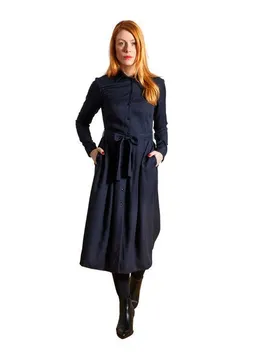 Sophia Schneider-Esleben Sophia Schneider-Esleben Dress Marie, Navy Damenkleid aus Tencel – Produktbild 1 von 1