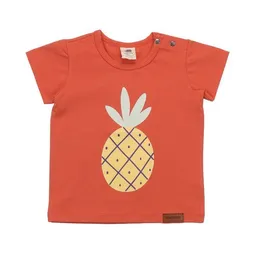 Walkiddy Kinder T-Shirt GOTS zertifiziert Bio-Baumwolle, Orange, Ananas-Motiv, Walkiddy – Produktbild 1 von 1