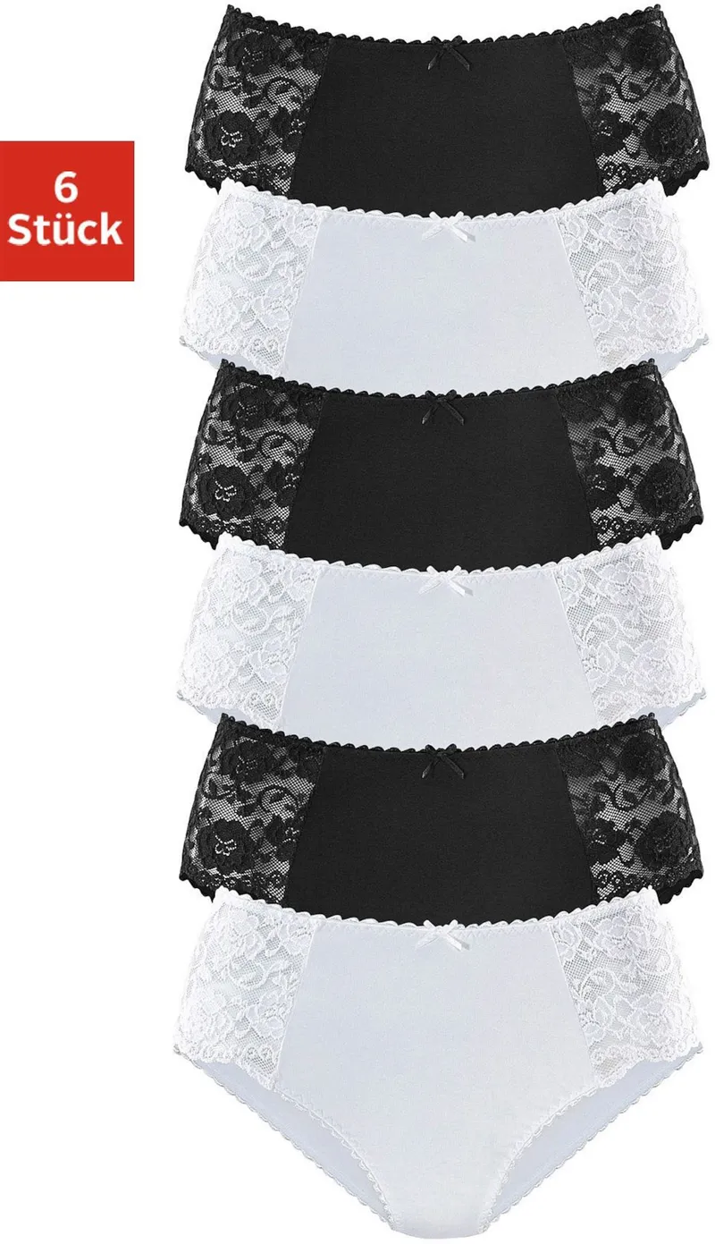 petite fleur by Lascana Hüftslip schwarz, weiß, Schwarz, weiß, – Produktbild 2 von 3
