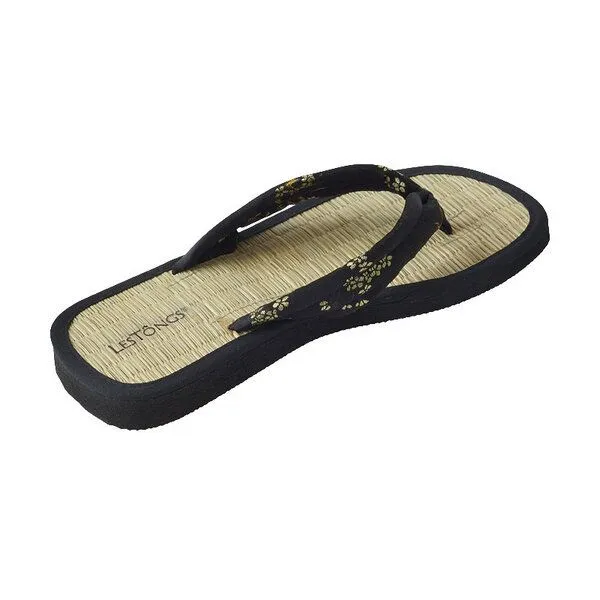 Les Tôngs Les Tôngs Juncus-S Japan vegane Zimtlatschen Flip Flops, Schwarz, – Produktbild 2 von 4