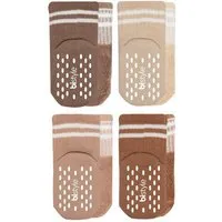 bistyle bistyle Baby Tennissocken 4er Pack mit ABS | Frottee | Anti-Rutsch, Beige mix gestreift, – Produktbild 1 von 1