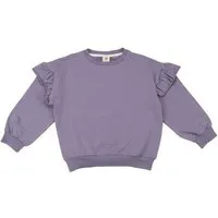 Walkiddy Kinder Ruffle Sweatshirt lila GOTS-Bio-Baumwolle, Volant an Schultern, langarm – Walkiddy, weich, hautfreundlich & alltagstauglich – Produktbild 1 von 1