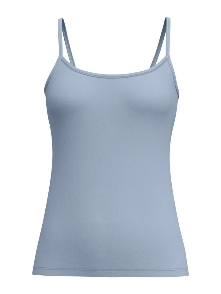 CALIDA CALIDA Unterhemd Natural Comfort Baumwoll-Mix, Single Jersey Qualität, weich, elastisch, pillingarm, Blau, – Produktbild 2 von 5