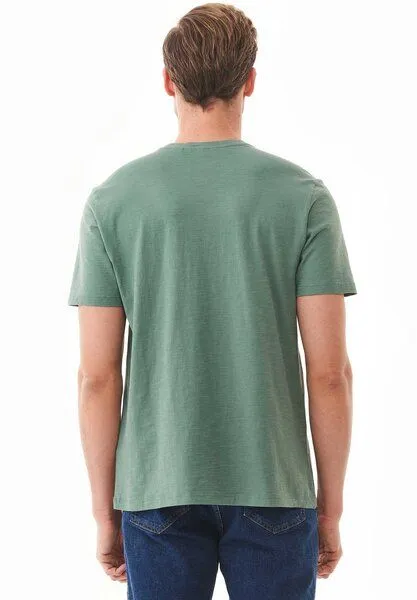 ORGANICATION ORGANICATION Basic T-Shirt aus Bio-Baumwolle, Grün(green tea), – Produktbild 4 von 4