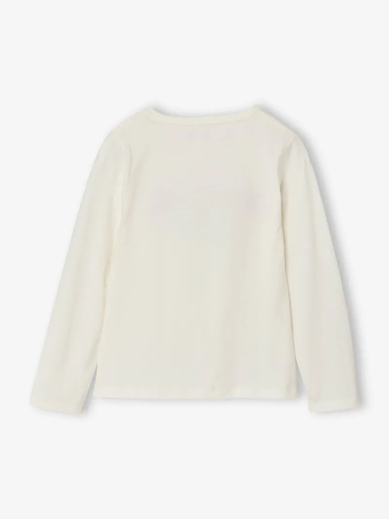 Vertbaudet Langarmshirt NEW YORK Mädchen, Wollweiß, – Produktbild 2 von 4