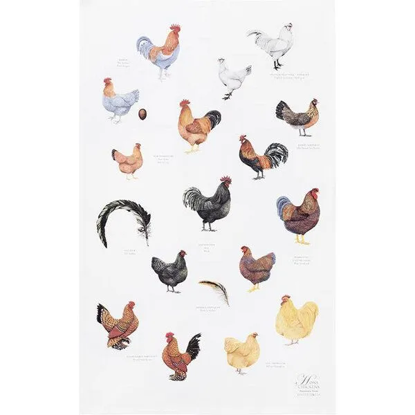 Koustrup Koustrup Gartenmotiv-Geschirrtücher aus 100% Bio-Baumwolle, 48 x 70 cm, Chicken, – Produktbild 2 von 4