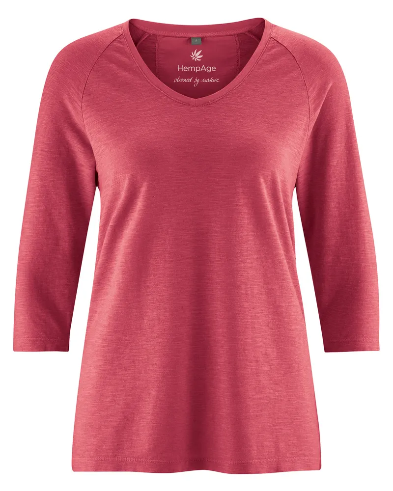 HempAge Hempage Damen vegan Raglan Shirt Barolo Rosa, Rosa, – Produktbild 1 von 2