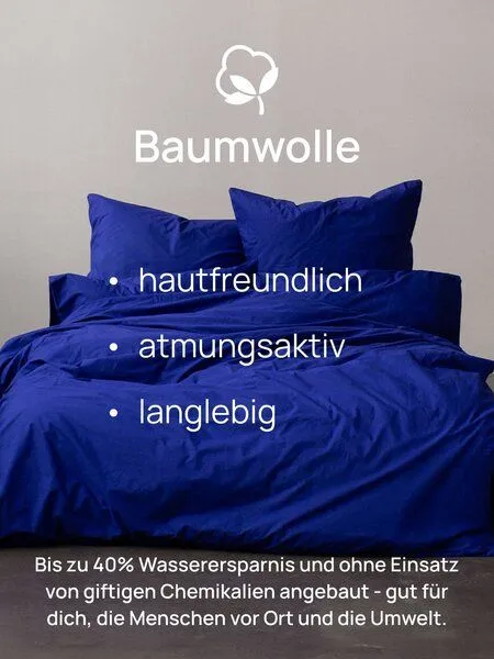 erlich textil erlich textil Fred Kopfkissenbezug aus weicher Bio-Baumwolle, made in Europe, Waldgrün, – Produktbild 6 von 7