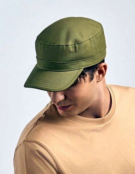 Atlantis Headwear Atlantis Headwear Armycap geschwungener Schirm größenverstellbar mit Klettverschluss, Khaki, – Produktbild 2 von 2