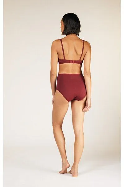 People Tree People Tree Hoher Slip - High Waist Briefs Panties, Rot, – Produktbild 2 von 3