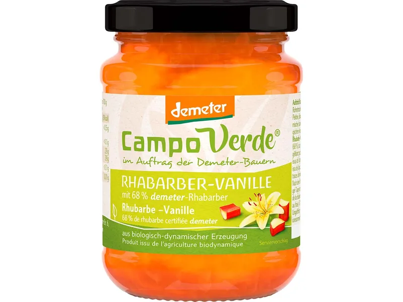 Campo Verde Campo Verde Bio-Aufstrich Rhabarber-Vanille, 200 g – Produktbild 1 von 1