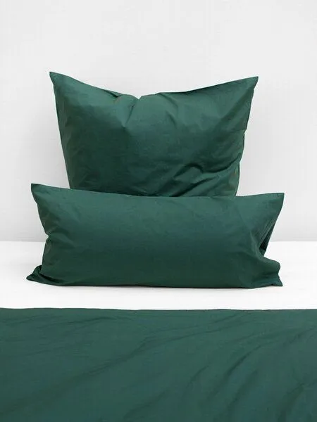 erlich textil erlich textil Fred Kopfkissenbezug aus weicher Bio-Baumwolle, made in Europe, Waldgrün, – Produktbild 2 von 7