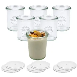 mikken mikken 6er Set WECK Dessertgläser 160 ml Joghurtgläser Sturzgläser mit Frischhaltedeckel – Produktbild 1 von 1