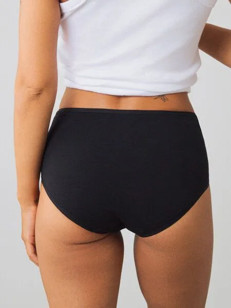 Honest Basics Honest Basics Damen Hipsters 3er-Pack aus Bio-Baumwolle, Black, – Produktbild 3 von 4
