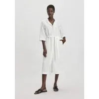 hessnatur hessnatur Kleid Midi Relaxed aus TENCEL Lyocell mit Leinen, Naturweiss, – Produktbild 1 von 1