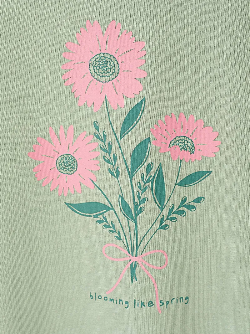 Vertbaudet T-Shirt Mädchen mit Print BASIC salbei, Salbeigrün, – Produktbild 2 von 2