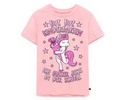 Spreadshirt T-Shirt Einschulung Bye Bye Kindergarten Einhorn Schule Kinder Premium T-Shirt (1-tlg) – Produktbild 1 von 1