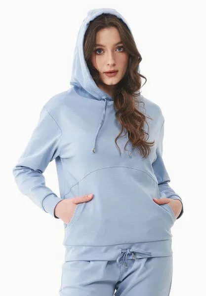 ORGANICATION ORGANICATION Leichte Hoodie aus Bio-Baumwolle, Ice blue, – Produktbild 1 von 4