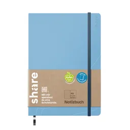 Share share Notizbuch DIN A5 punktkariert, hellblau – Produktbild 1 von 1