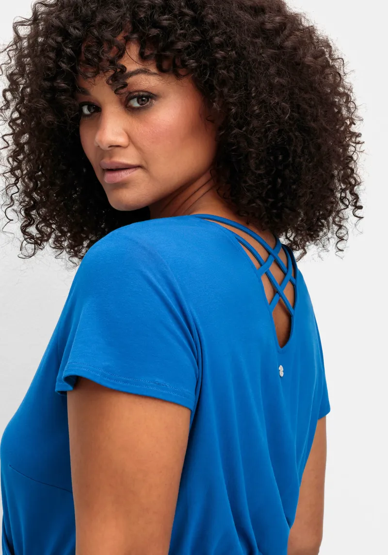 sheego Jerseykleid kobaltblau, Kobaltblau, – Produktbild 2 von 2