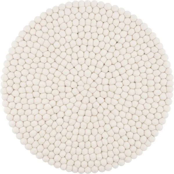 myfelt myfelt Filzkugel Sitzauflage (⌀ 36 cm, 36 x 36 cm), Naturweiß (linéa), – Produktbild 1 von 4