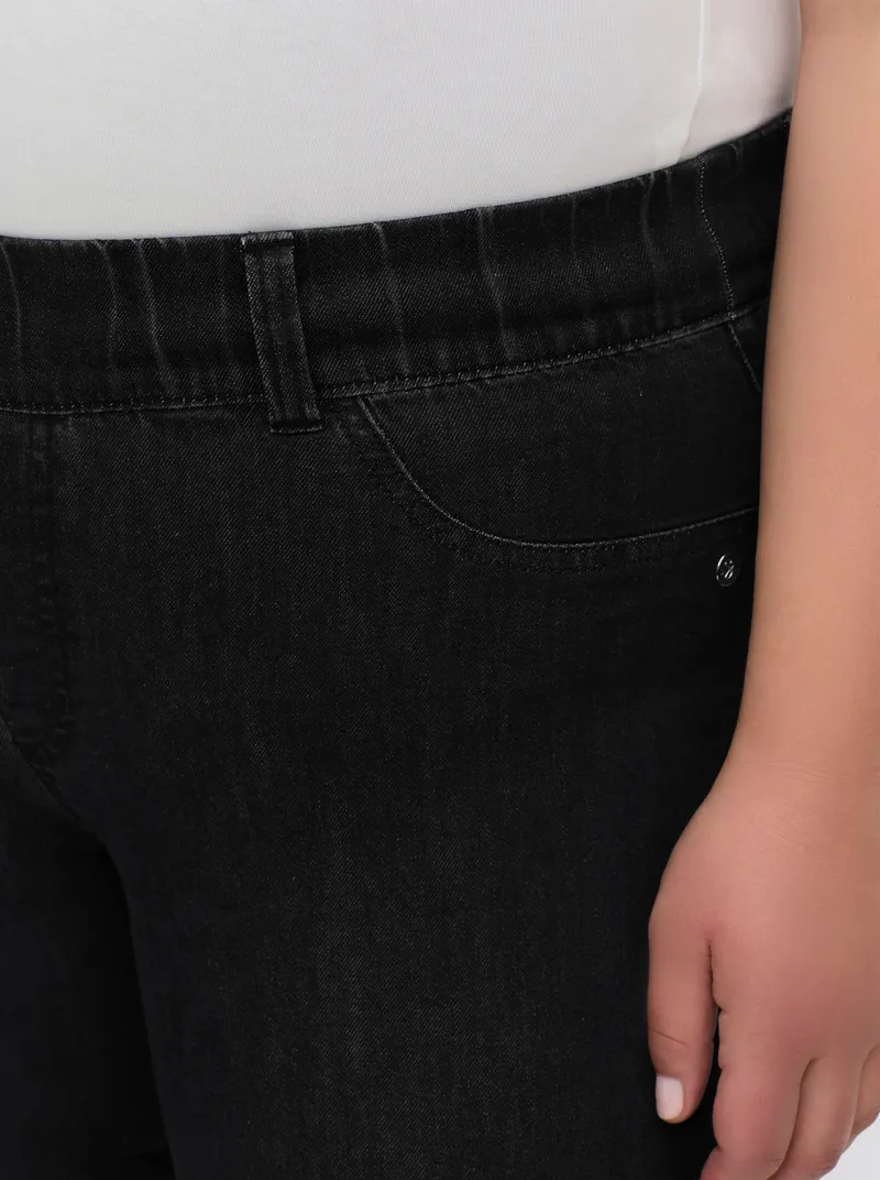 sheego Schlupfjeans black denim, Black denim, – Produktbild 2 von 3