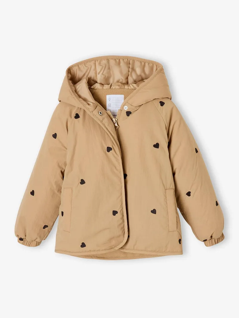 Vertbaudet Steppjacke mit Stickerei Mädchen, Hellbraun, – Produktbild 2 von 4