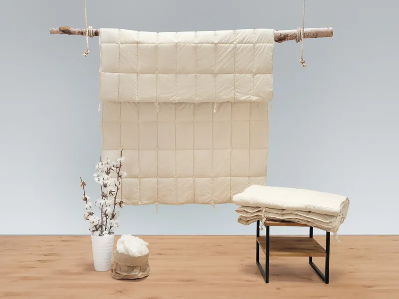 allnatura allnatura Baumwoll-Kombi-Bettdecke "Cotona" | 140x200 cm | Bändchen, Weiß, – Produktbild 2 von 2