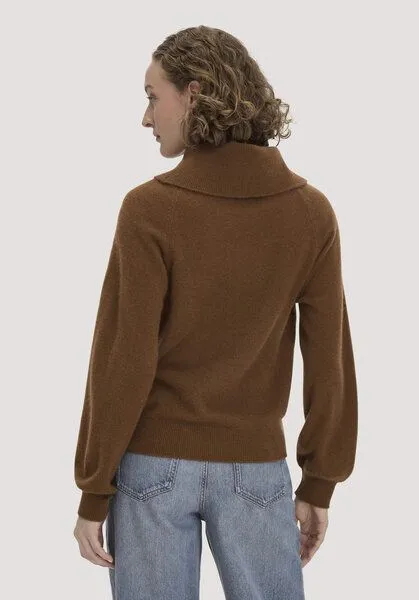hessnatur hessnatur Strick-Pullover Relaxed aus Cashmere mit Recyclinganteil, Bernsteinbraun, – Produktbild 2 von 4