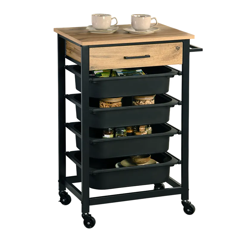 Kesper Kesper Küchenwagen, mit 4 Kunststoffbehältern ca. 47c85x37 cm – Produktbild 1 von 1