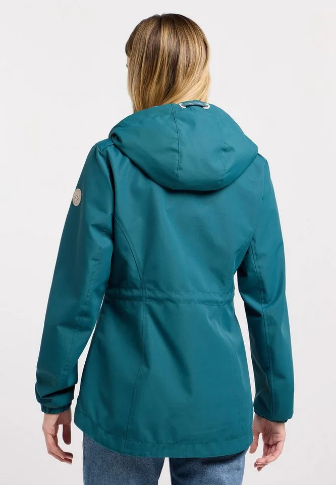 ragwear ragwear Parka DANKKA Mit Kordelzug, geblümtem Futter und reflektierenden Kordeln, Grün, – Produktbild 4 von 5
