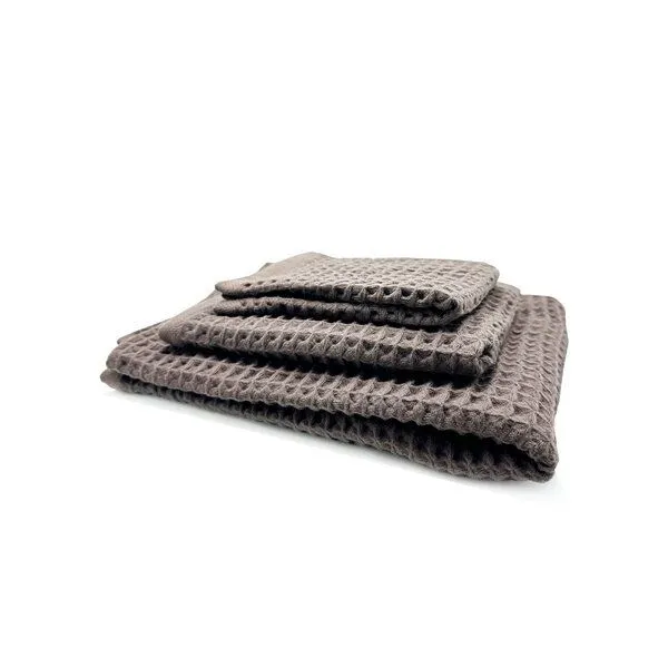 thies thies 1856 ® veganes Washi Matou Waffel Handtuch aus Recycelter Baumwolle und Hanfpapier, Brown (braun), – Produktbild 1 von 4