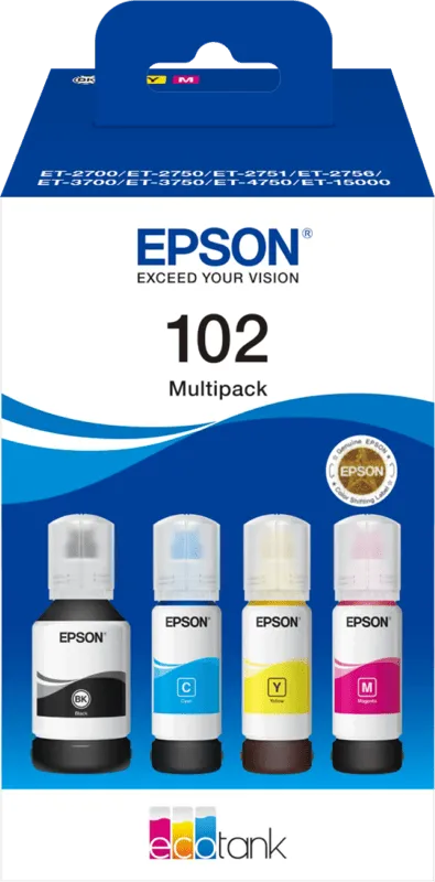 Epson Epson 4er Set Tinte 102 schwarz, cyan, magenta, gelb – Produktbild 3 von 4