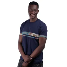 Africulture Africulture T-Shirt mit Westafrikanischem Kitengestoff Streifen Männer – Produktbild 1 von 1