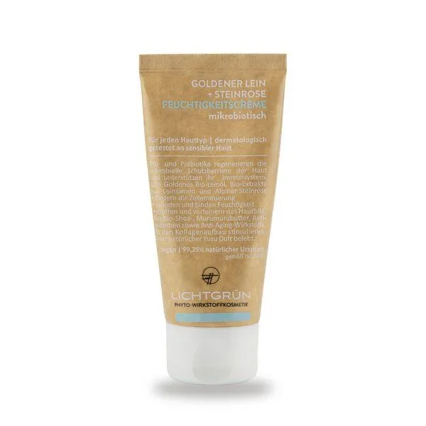 LICHTGRÜN LICHTGRÜN Anti-Aging Feuchtigkeitscreme mikrobiotisch Goldener Lein + Steinrose – Produktbild 1 von 5