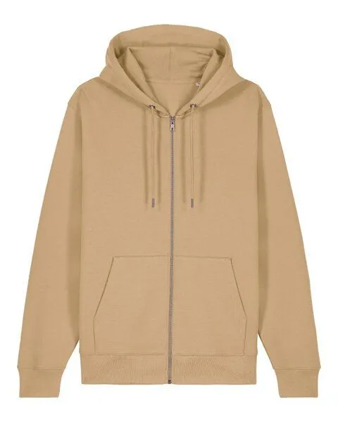 Gary Mash GARY MASH Zipjacke mit Kapuze, Unisex aus Biobaumwolle, Latte (braun), – Produktbild 1 von 4