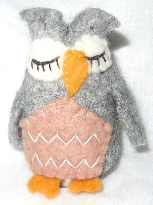 short'n'pietz short'n'pietz Eule als Filz Eierwärmer, Braun weiss schwarz, – Produktbild 2 von 2