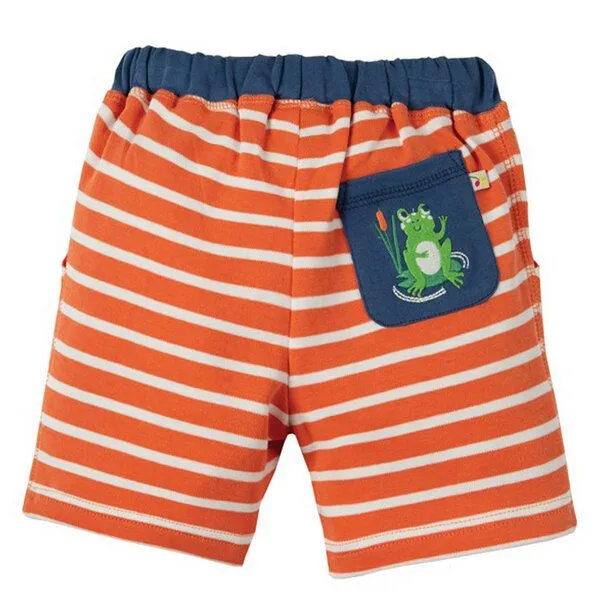 Frugi Frugi Shorts Frosch Little Stripy Shorts Warm Orange Breton – Produktbild 1 von 4