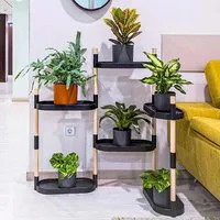 CitySens CitySens Blumenregal mit 6 Ablagen, Schwarz, – Produktbild 1 von 1