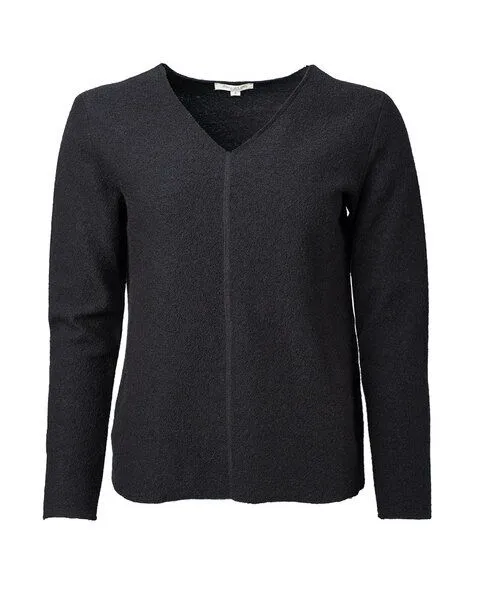 Alma & Lovis Alma & Lovis Pullover in Walkstoff aus reiner Bio-Wolle | Walk Sweater, Raven (schwarz), – Produktbild 2 von 4