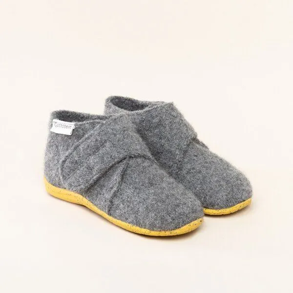 Gottstein Gottstein Kinder-Hausschuh Alpine Racer RU für Jungen & Mädchen aus 100% Schurwolle, Grau, – Produktbild 1 von 3
