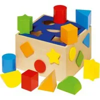 Goki goki Motorikspielzeug "Steckbox" 11-teiliges Steckspiel aus massivem Holz, Mehrfarbig, – Produktbild 1 von 1