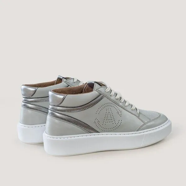 AGAZI AGAZI BLANKA - apple leather sneakers, Grey, – Produktbild 4 von 4