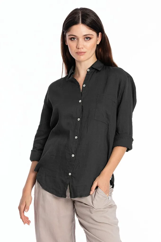 RAVENS VIEW IBIZA RAVENS VIEW IBIZA Damen vegan Hemd Monet Schwarz, Schwarz, – Produktbild 1 von 1