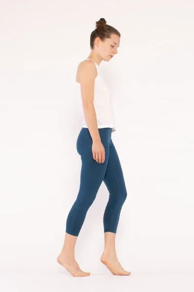 YOIQI YOIQI Yoga Leggings aus Bio-Baumwolle 7/8 Länge, Poseidon (petrol blau), – Produktbild 3 von 4