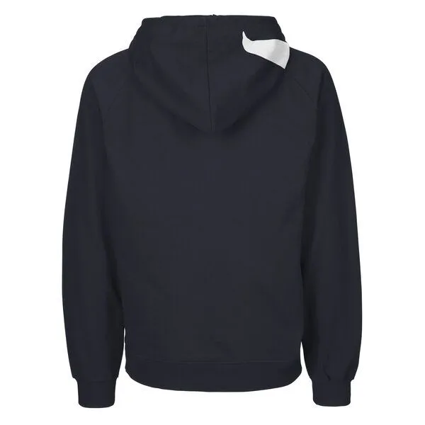 HANDGEDRUCKT HANDGEDRUCKT "Rabenflüsterer" Männer Hoody aus reiner Biobaumwolle (kbA), Navy, – Produktbild 2 von 3