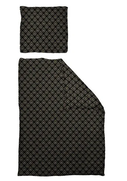 Nature by Adam Nature by Adam Bettwäsche 2tlg aus 100% Bio-Baumwolle - Made in Germany - Feathers, Schwarz, – Produktbild 3 von 4