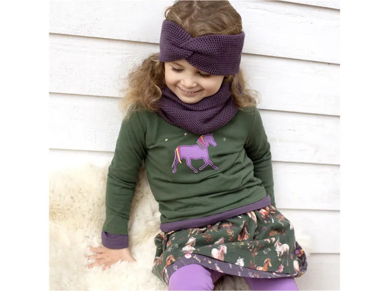 Enfant Terrible Enfant Terrible Kinder Langarmshirt mit Pferdeapplikation Bio-Baumwolle dark green, Grün, – Produktbild 2 von 2