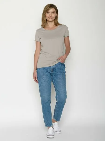 GreenBomb GREENBOMB Basic Loves - Sportliches T-Shirt aus Bio-Baumwolle / GOTS / Fair & Vegan, Grau (sandstone), – Produktbild 3 von 4